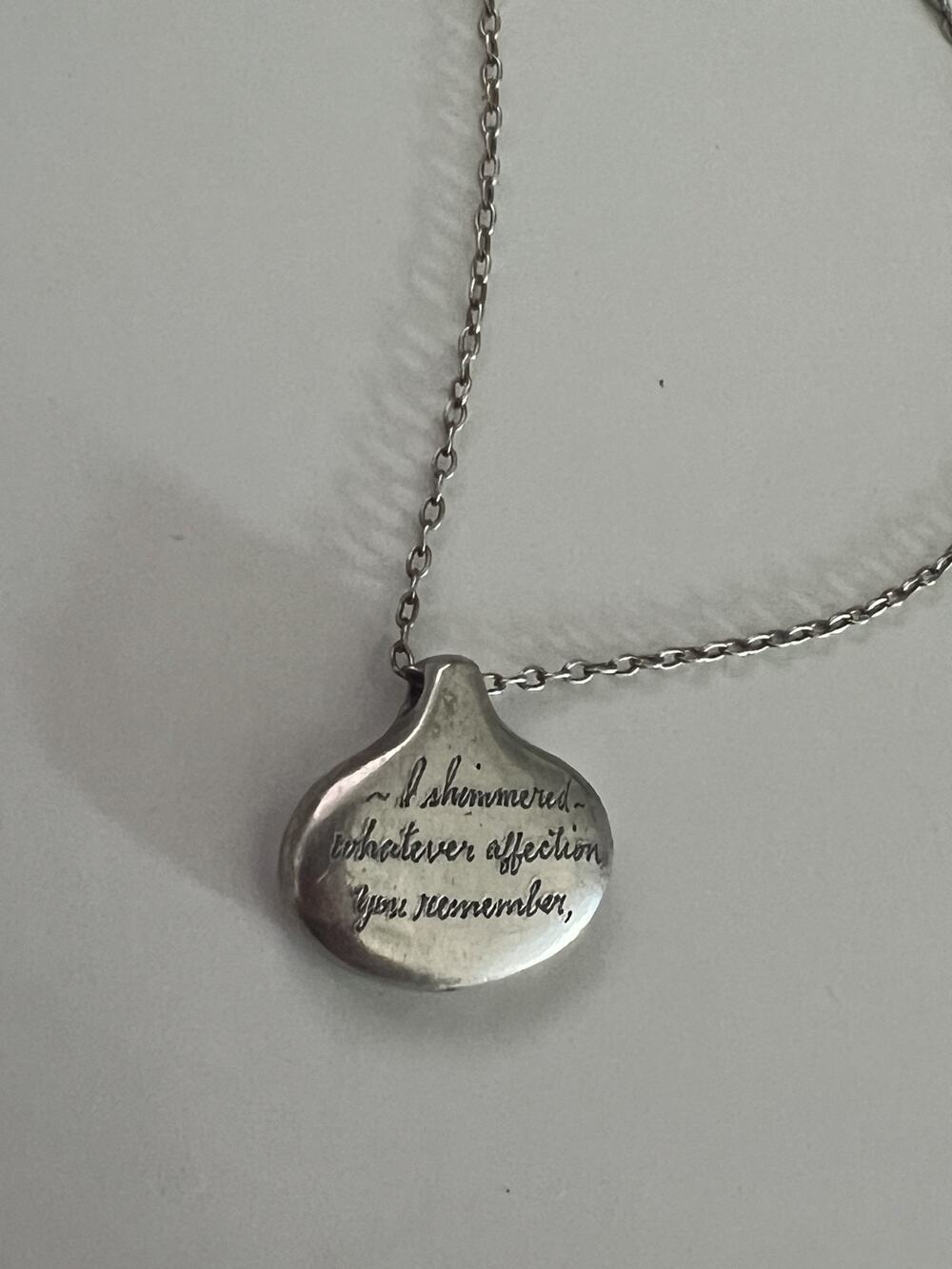 Jeanine Payer Pendant Necklace Sterling Silver - Sylvia Plath Quote VERY Rare